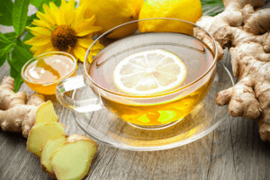 Ginger and lemon tea to help reduce the effects of bad air quality 