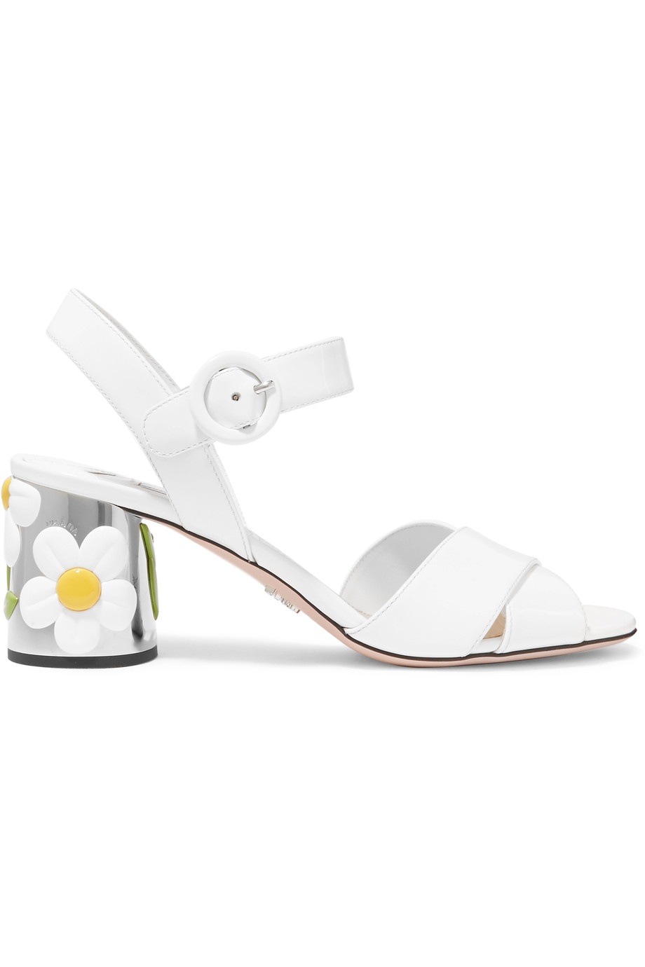 PRADA - Embellished patent-leather sandals