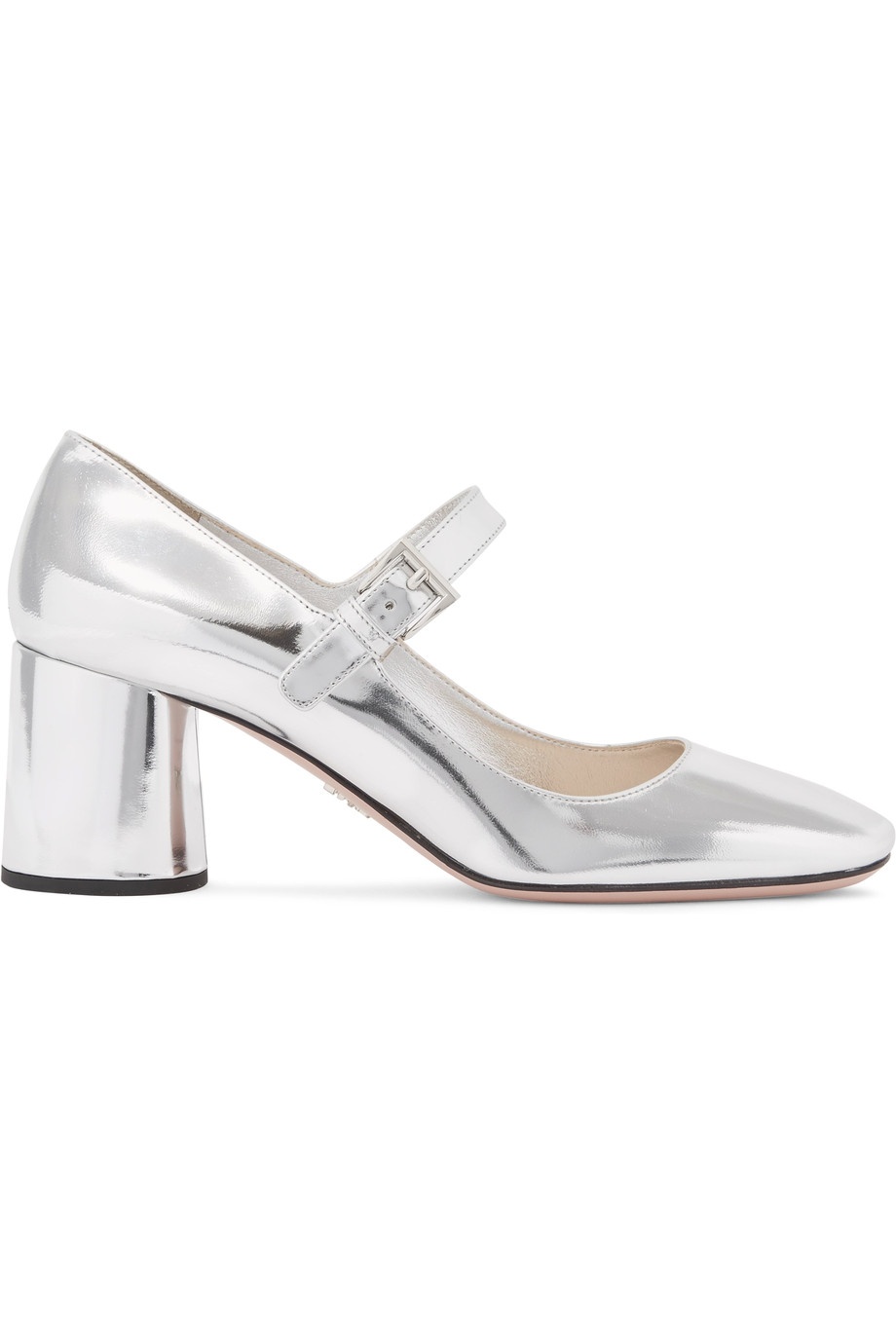 PRADA Metallic leather Mary Jane pumps