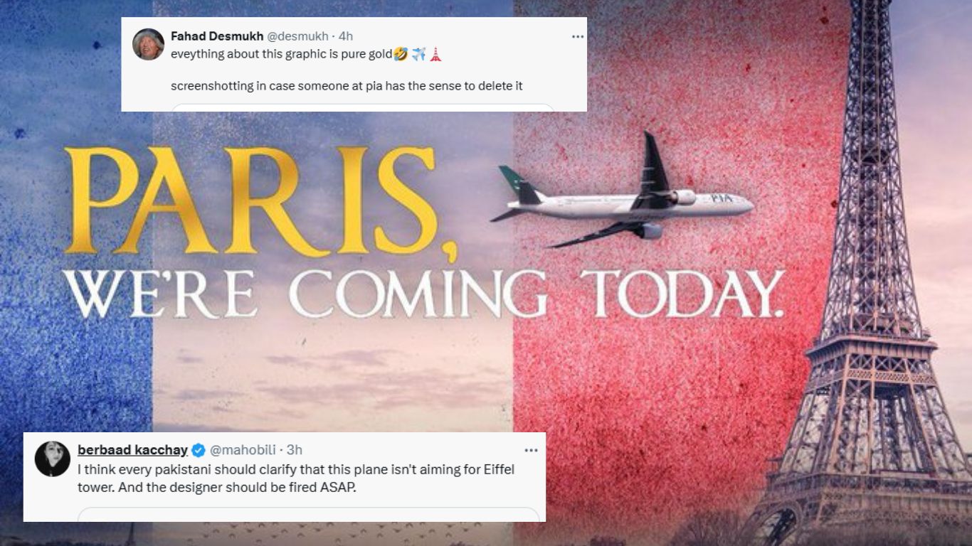 ‘Terrible design’: Twitter users lash out on PIA over Paris flights announcement poster